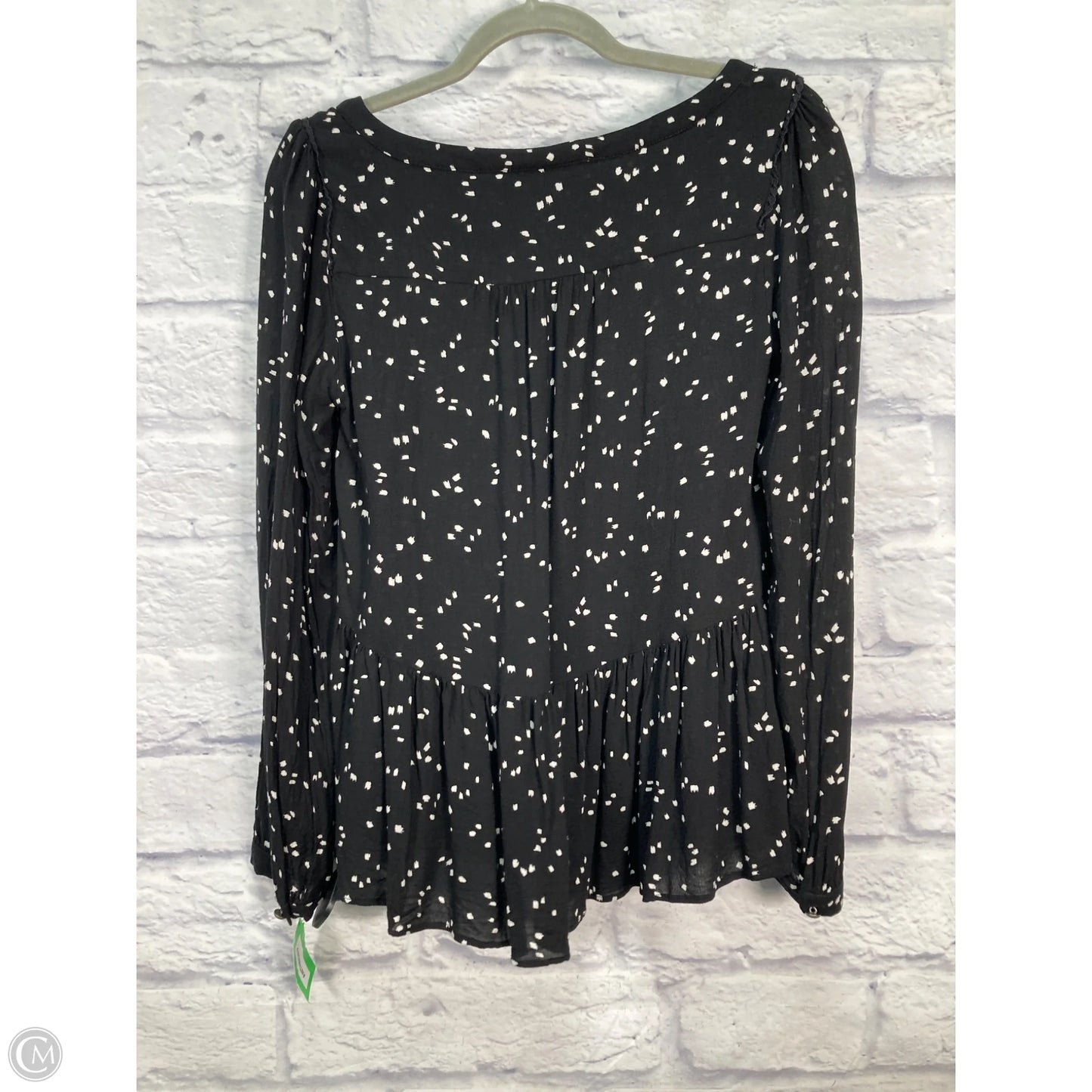 Top Long Sleeve By Maeve In Black & White, Size: S