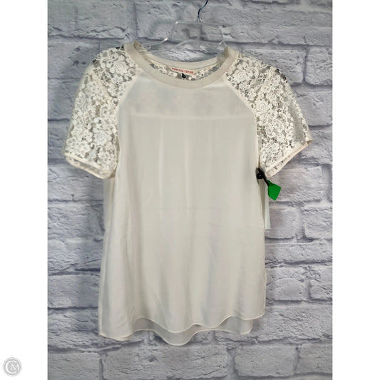 Top Short Sleeve By Rebecca Taylor In Ivory, Size: Xs