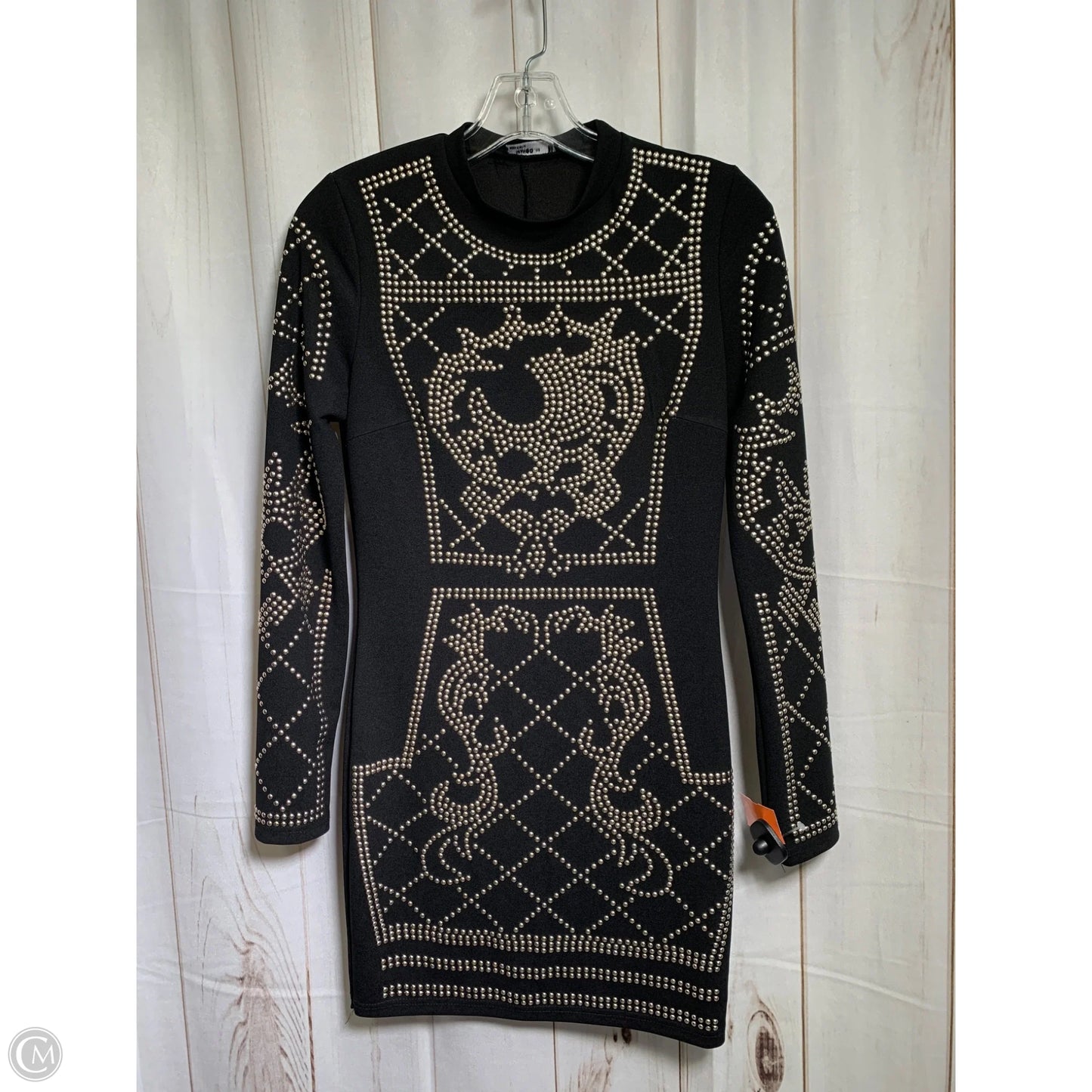 Dress Casual Short By Mango In Black & Gold, Size: S