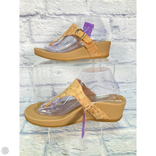 Sandals Heels Wedge By Aetrex In Beige, Size: 10