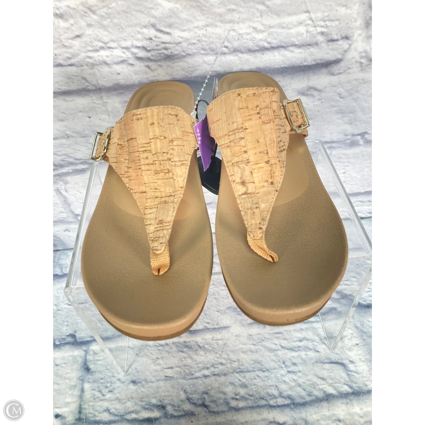 Sandals Heels Wedge By Aetrex In Beige, Size: 10