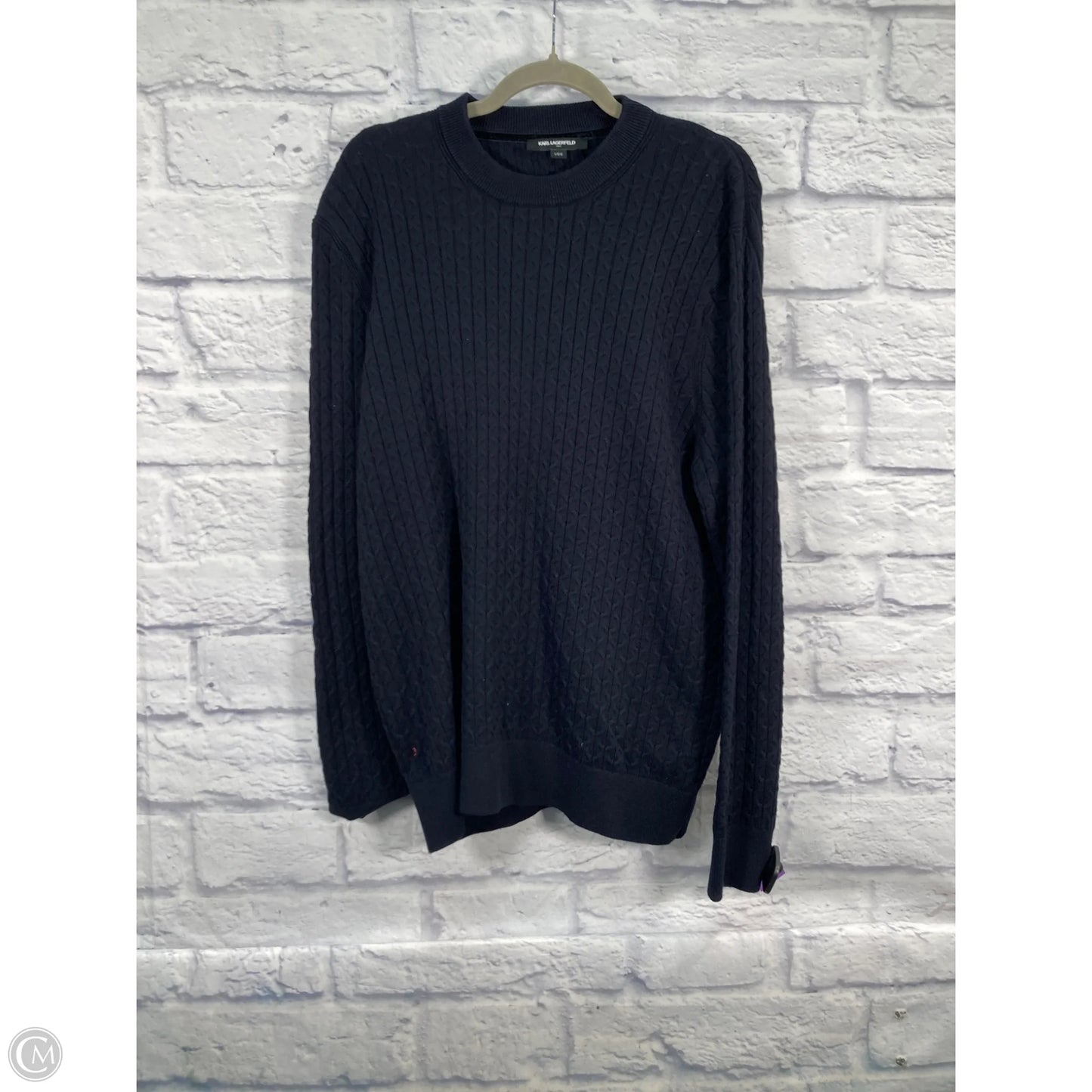 Sweater Designer By Karl Lagerfeld In Navy, Size: L