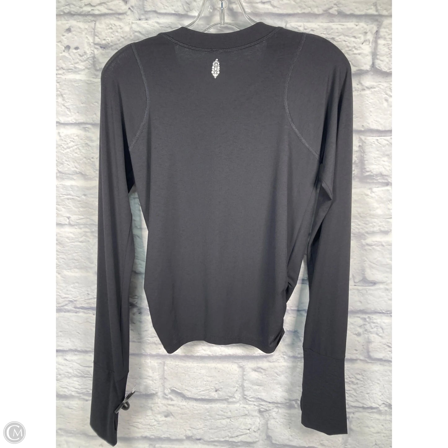 Athletic Top Long Sleeve Crewneck By Free People In Black, Size: L