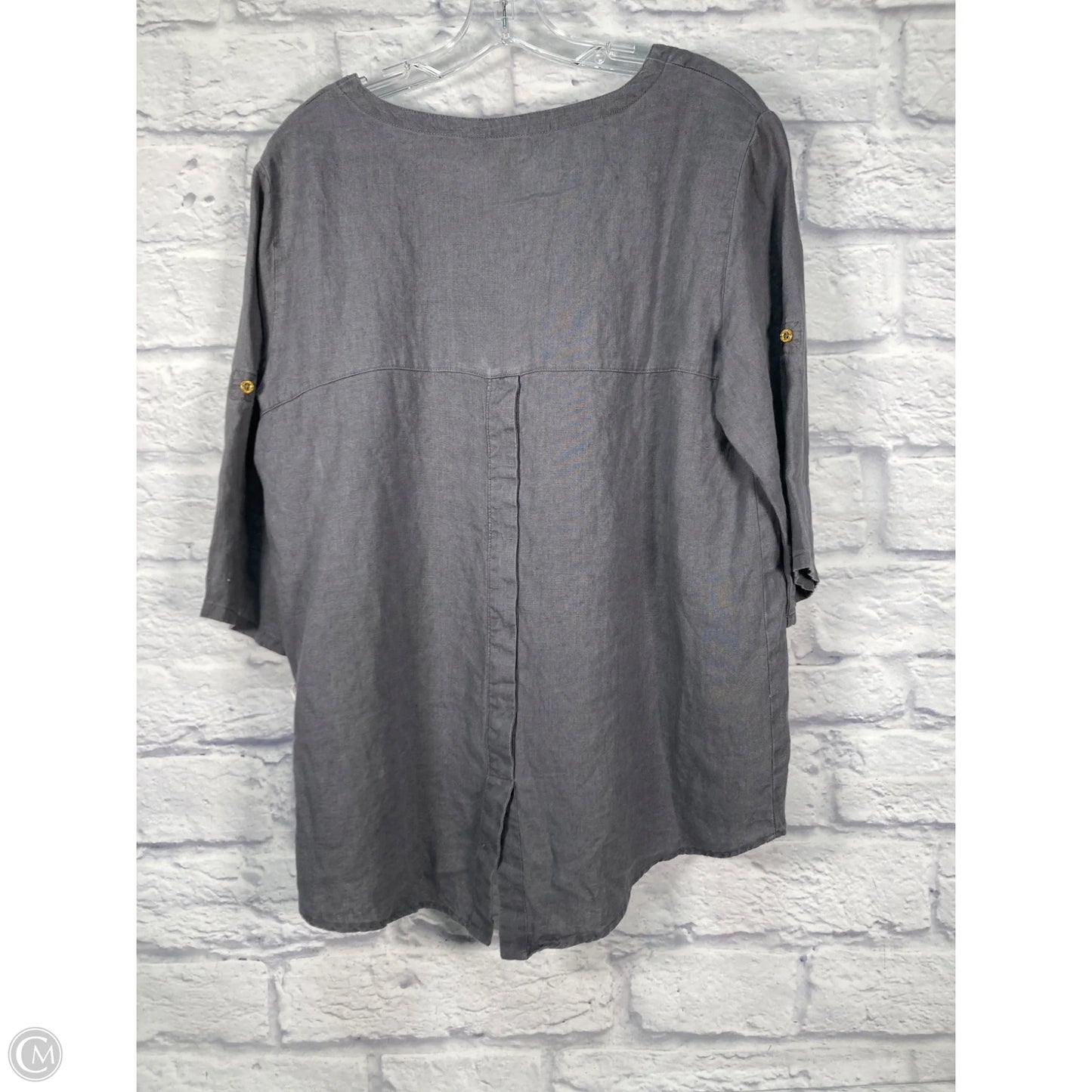 Tunic 3/4 Sleeve By Ellen Tracy In Grey, Size: L