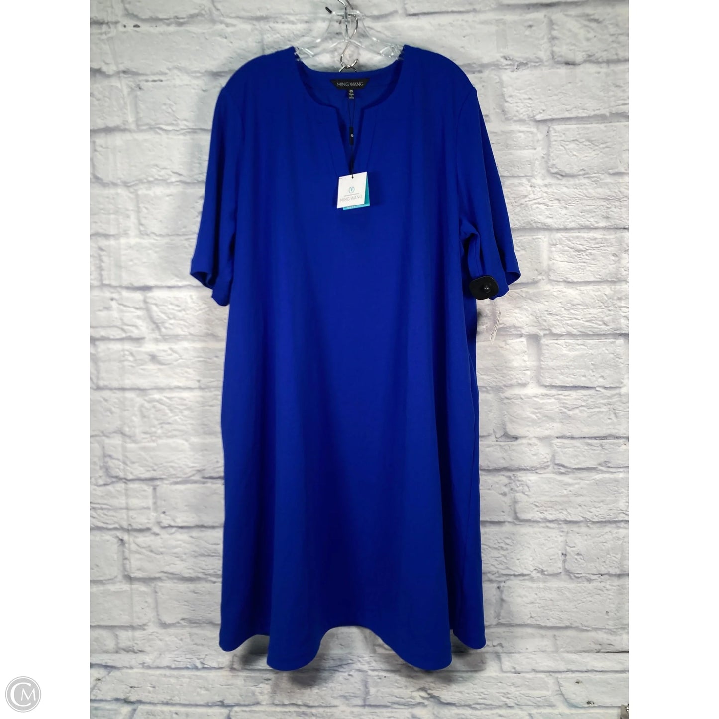 Dress Casual Short By Ming Wang In Blue, Size: 2x