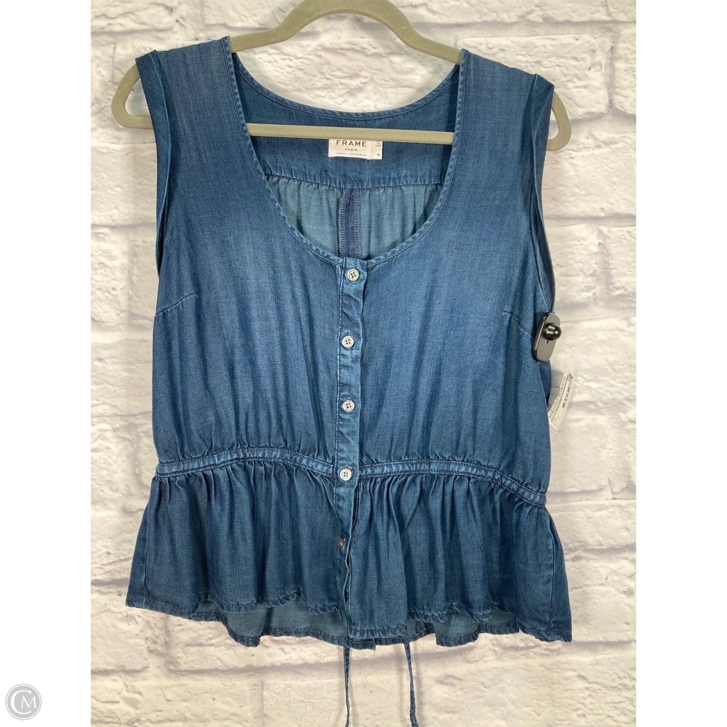 Top Sleeveless By Frame In Navy, Size: M