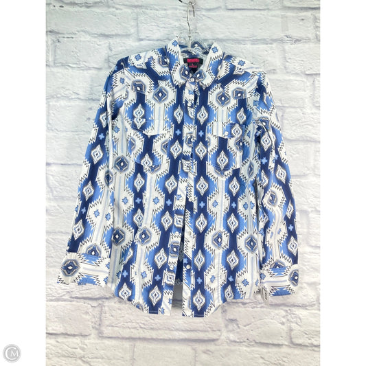 Top Long Sleeve By Rock & Roll In Blue, Size: L