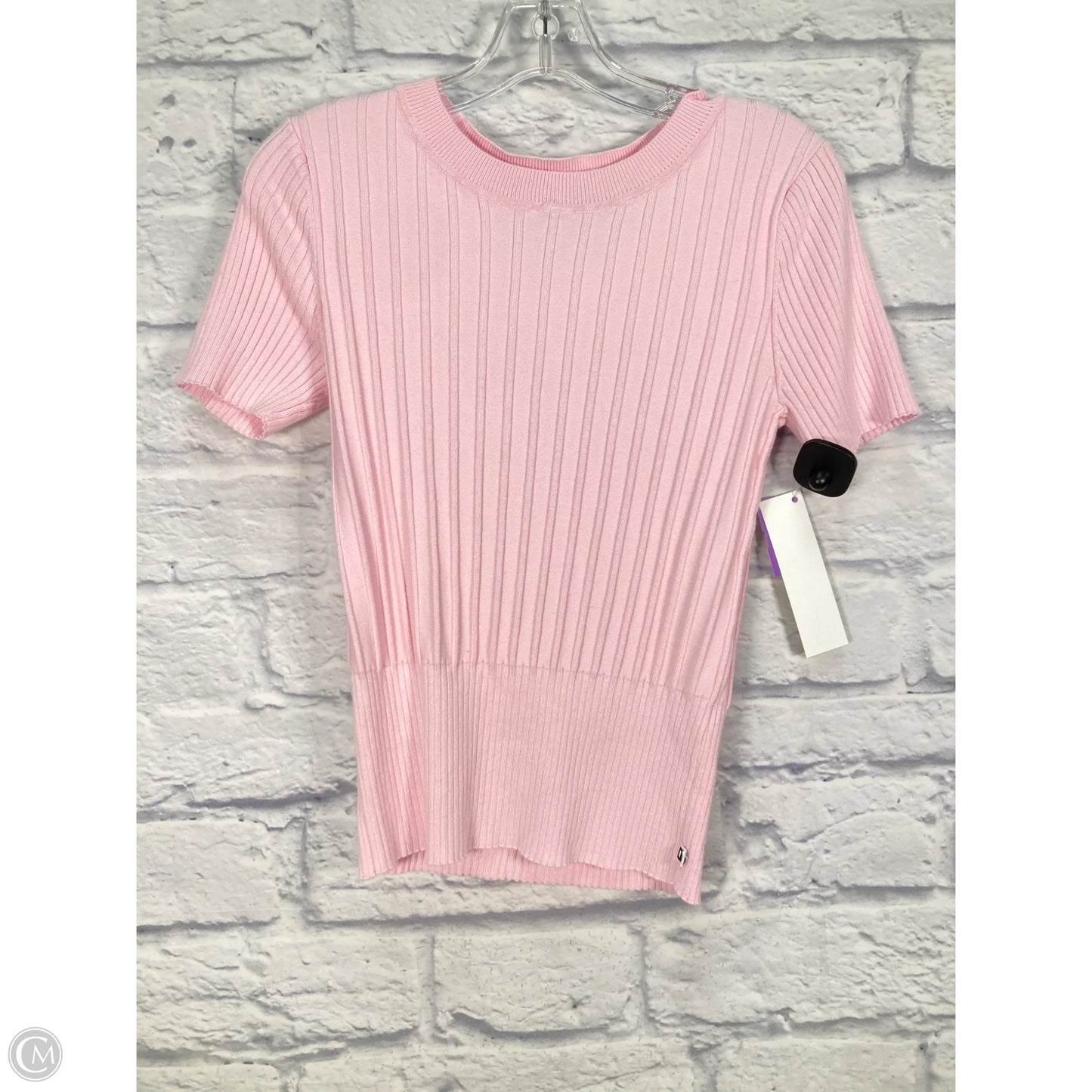 Top Short Sleeve Designer By Karl Lagerfeld In Pink, Size: M