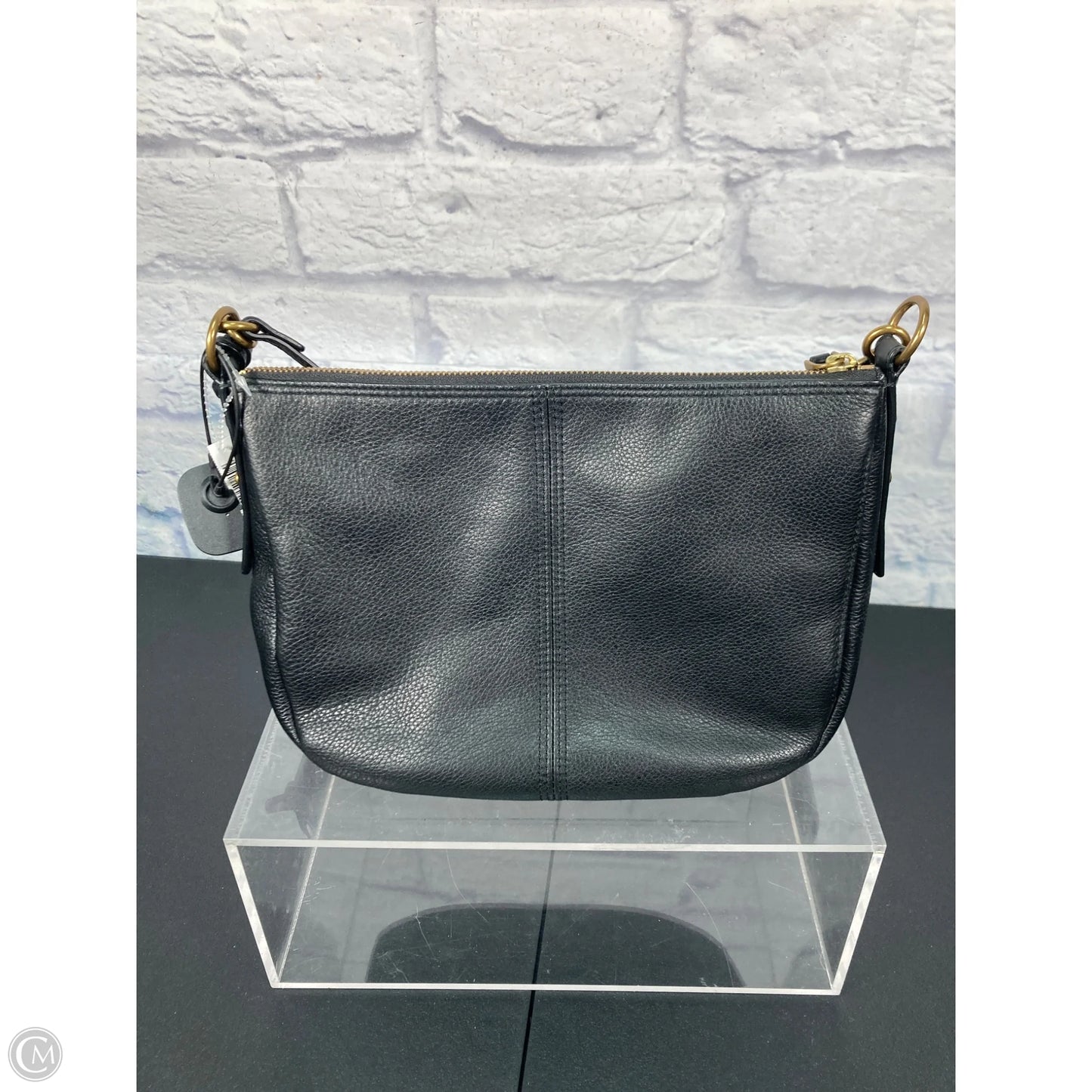 Handbag Leather By Fossil, Size: Medium
