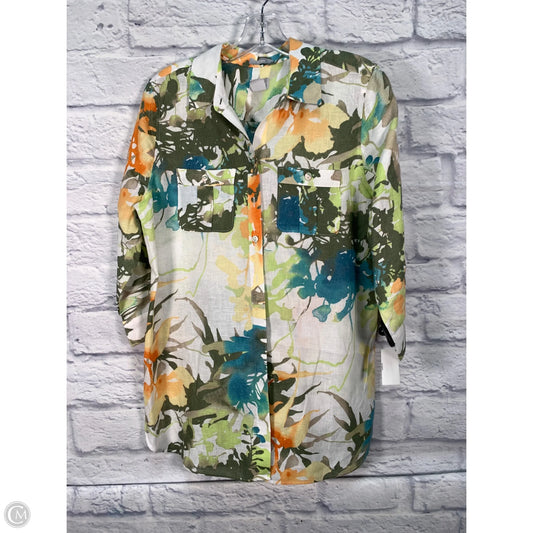 Top 3/4 Sleeve By Chicos In Green, Size: S