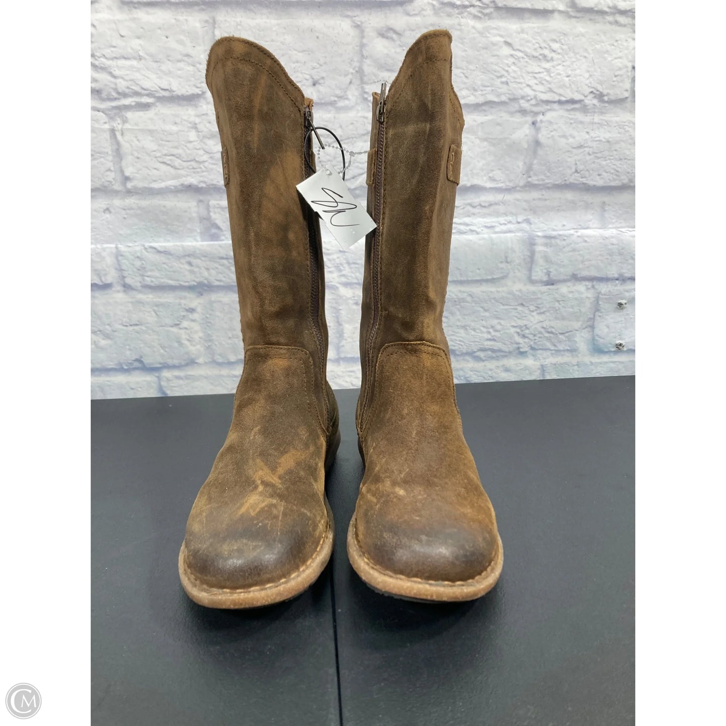 Boots Mid-calf Flats By Born In Brown, Size: 10