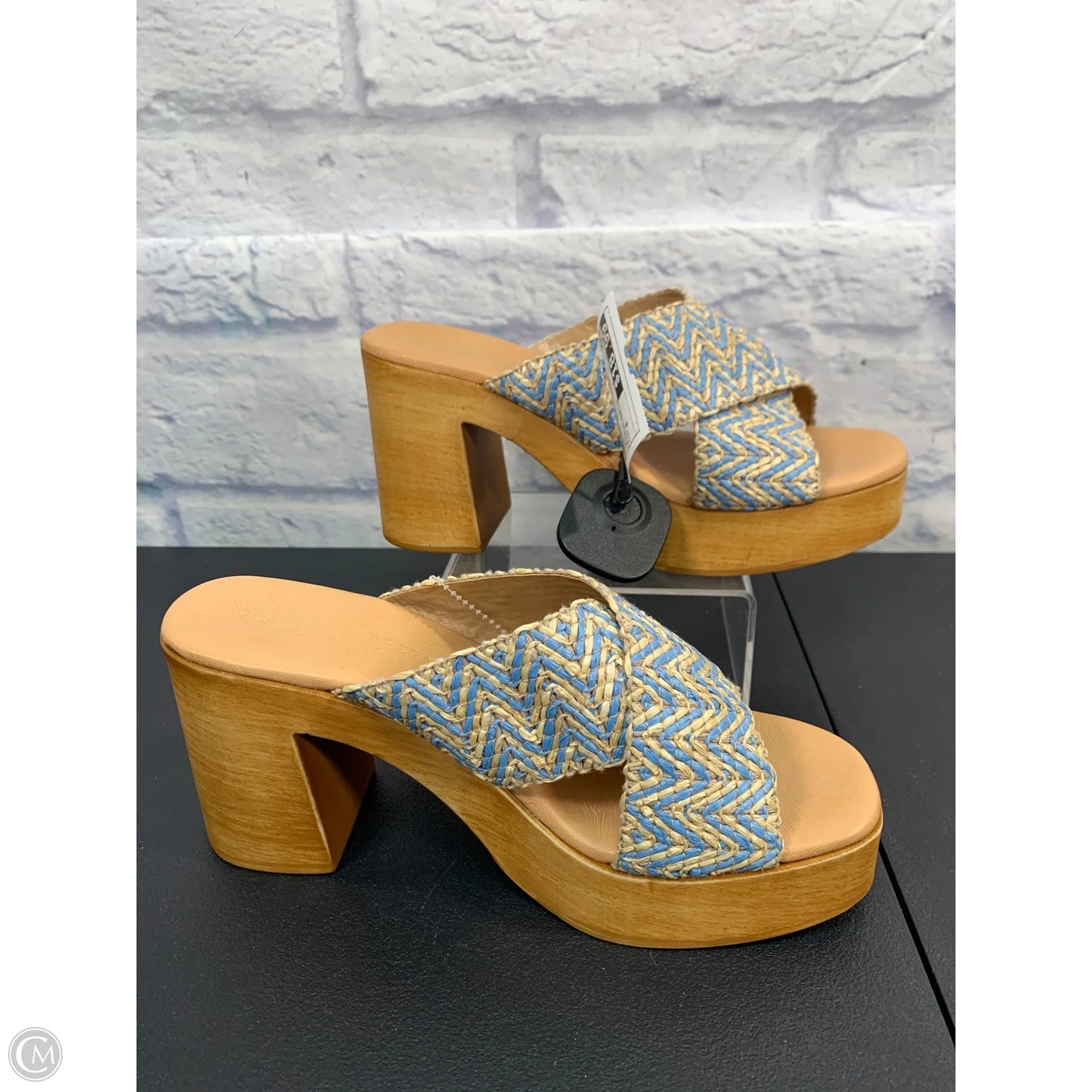Sandals Heels Block By Clothes Mentor In Tan, Size: 8