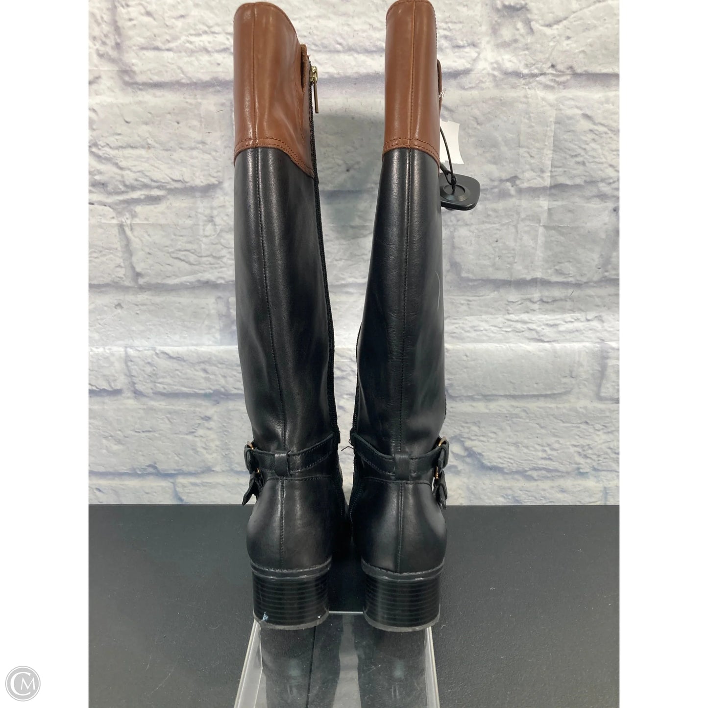 Boots Leather By Bandolino In Black & Brown, Size: 8.5
