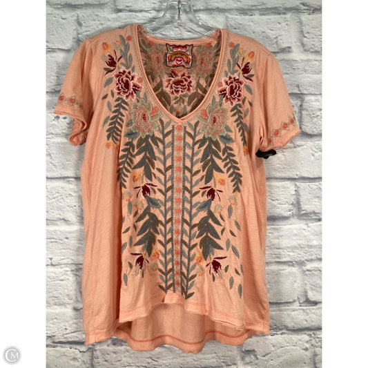 Top Short Sleeve By Johnny Was In Pink, Size: S