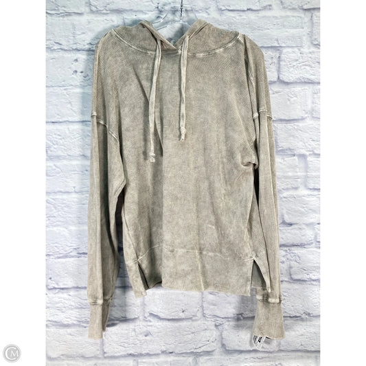 Sweatshirt Hoodie By Michael Stars In Grey, Size: L