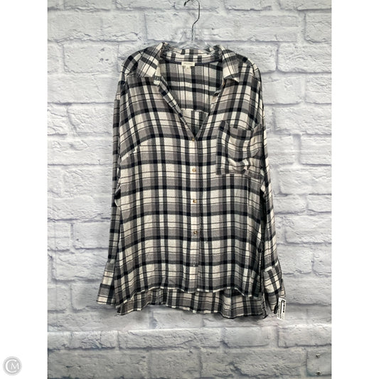 Top Long Sleeve By Pilcro In Grey, Size: L