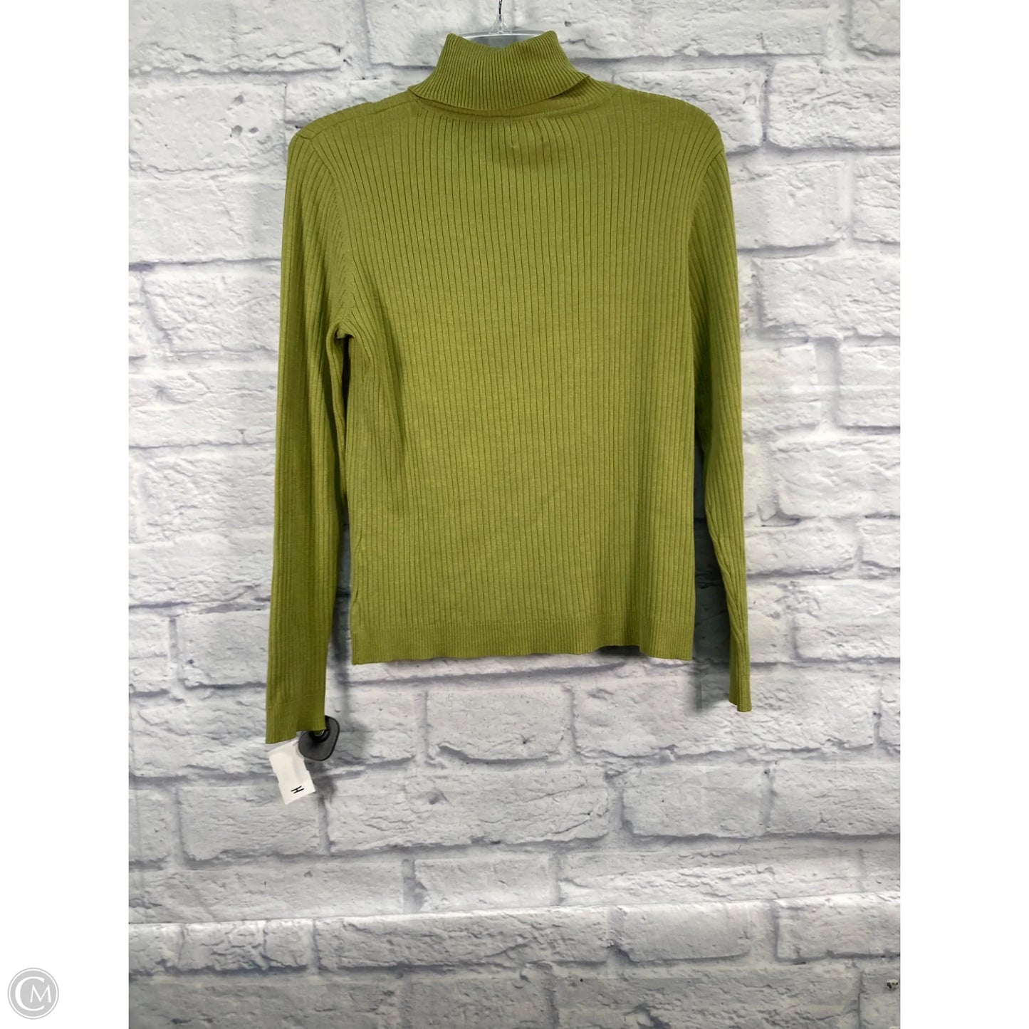 Sweater By Chicos In Chartreuse, Size: L