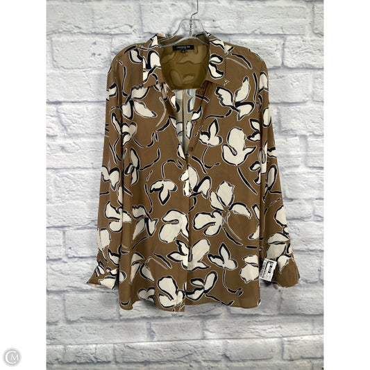 Top Long Sleeve Designer By Lafayette 148 In Tan, Size: Xl