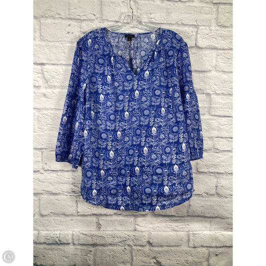Top 3/4 Sleeve By Talbots In Blue, Size: Xl