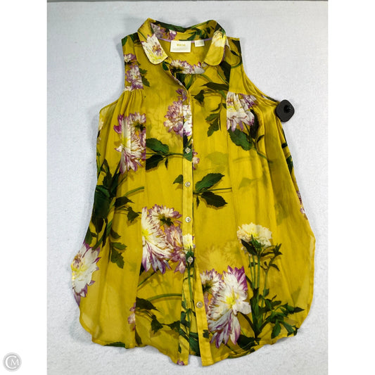 Top Sleeveless By Maeve In Yellow, Size: Xs