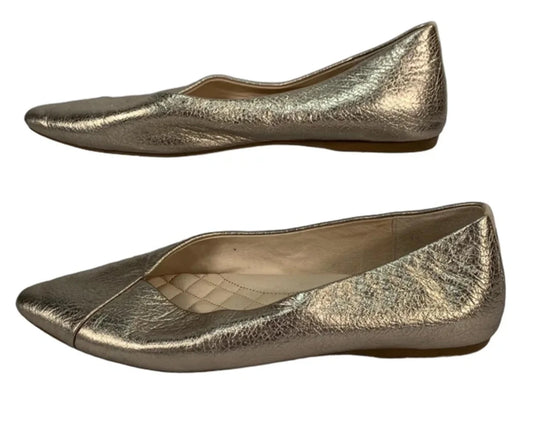 Shoes Flats By Birdies In Silver, Size: 8.5