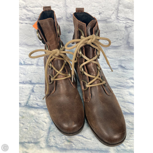 Boots Ankle Heels By Sorel In Brown, Size: 10
