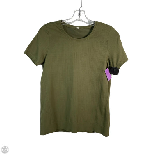 Athletic Top Short Sleeve By Lululemon In Green, Size: Xs