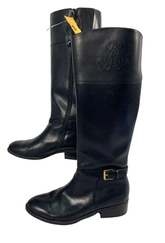 Boots Knee Flats By Ralph Lauren In Black, Size: 6