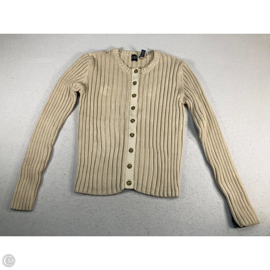 Sweater Cardigan By Gap In Cream, Size: L