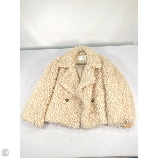 Jacket Faux Fur & Sherpa By Anthropologie In Cream, Size: S