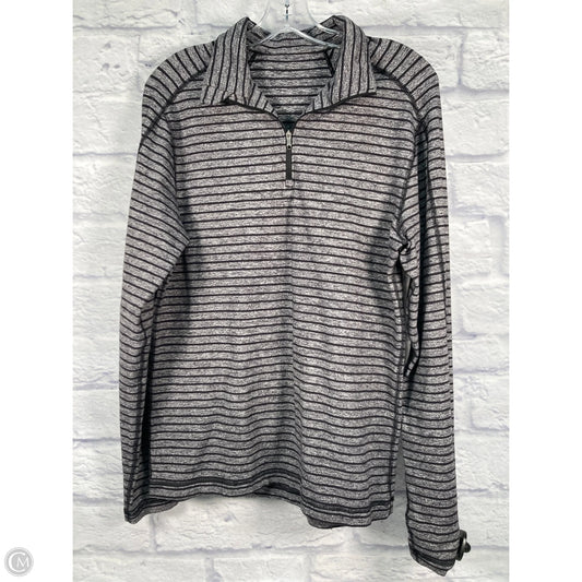 Athletic Top Long Sleeve Collar By Lululemon In Grey, Size: M