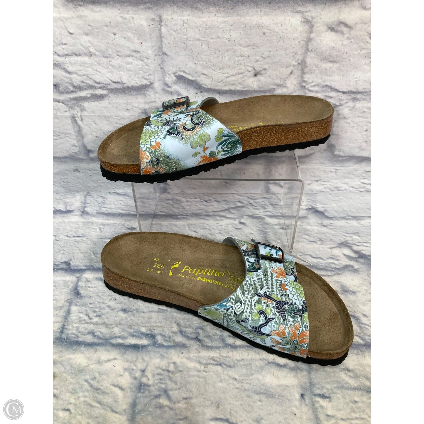 Sandals Flats By Birkenstock In Blue & Green, Size: 9