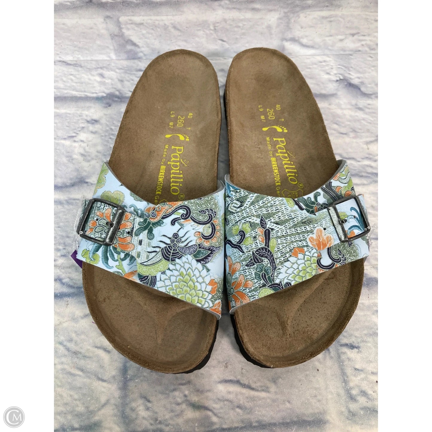 Sandals Flats By Birkenstock In Blue & Green, Size: 9