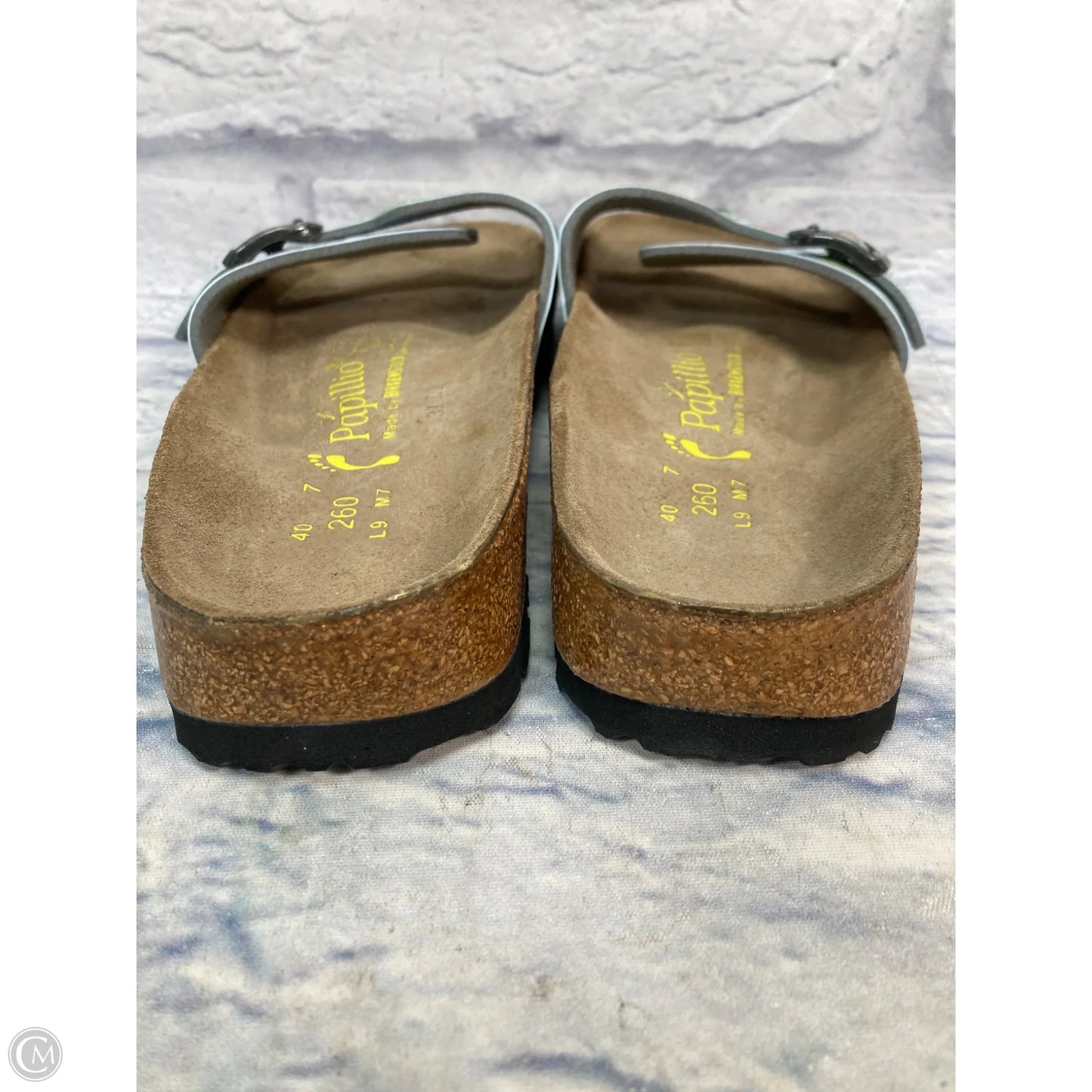 Sandals Flats By Birkenstock In Blue & Green, Size: 9