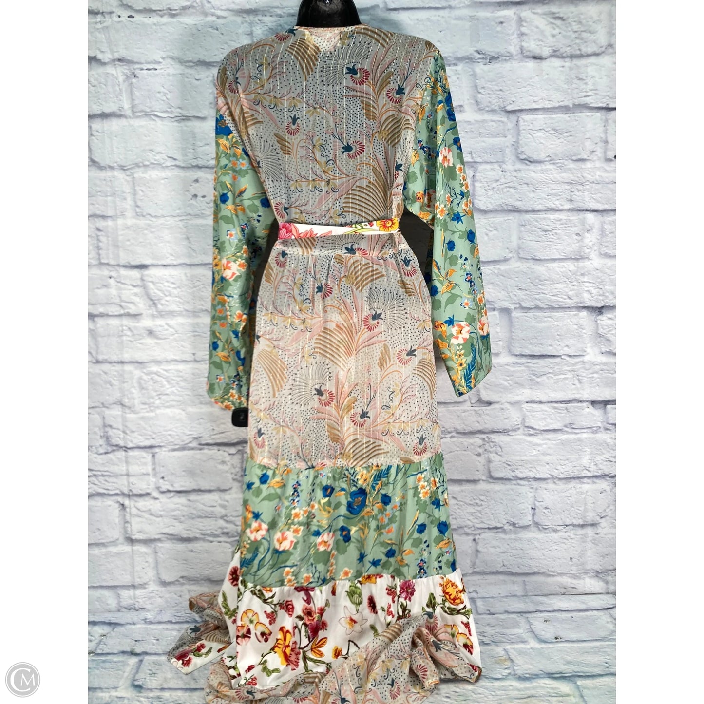 Kimono By Anthropologie In Green & Pink, Size: Osfm