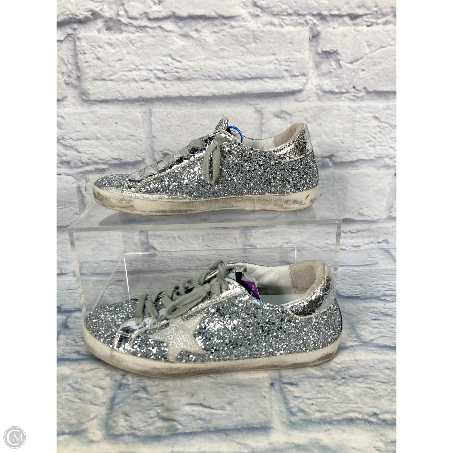 Shoes Luxury Designer By Golden Goose In Silver, Size: 10