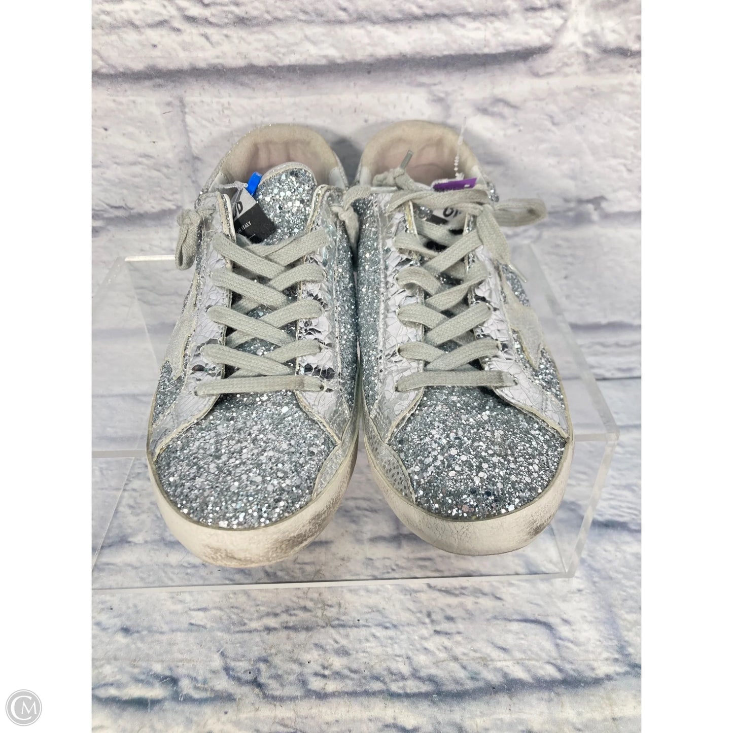 Shoes Luxury Designer By Golden Goose In Silver, Size: 10