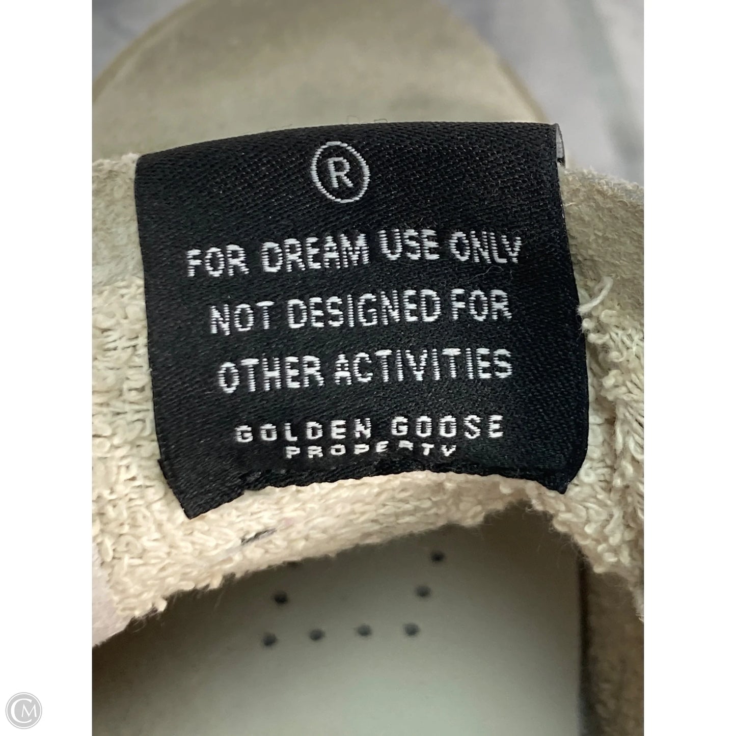 Shoes Luxury Designer By Golden Goose In Gold & White, Size: 10