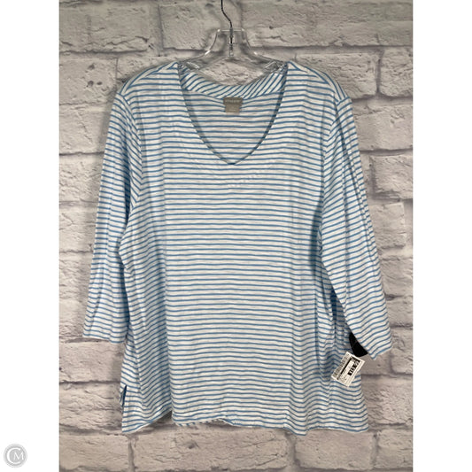 Top 3/4 Sleeve By Chicos In Blue, Size: Xl