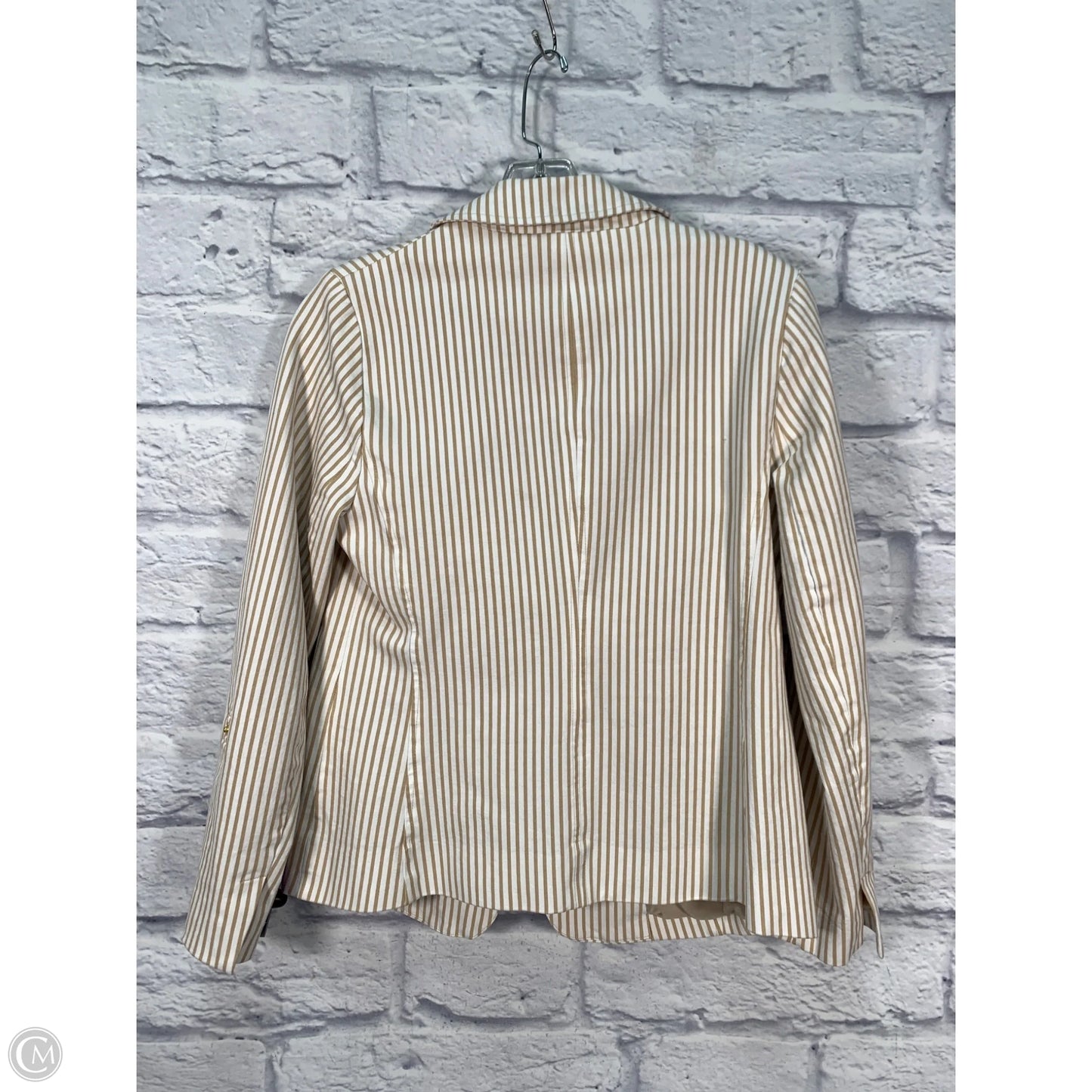 Blazer By Chicos In Tan & White, Size: S