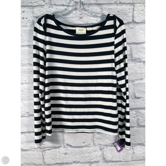 Top Long Sleeve By Maeve In Black & White, Size: L