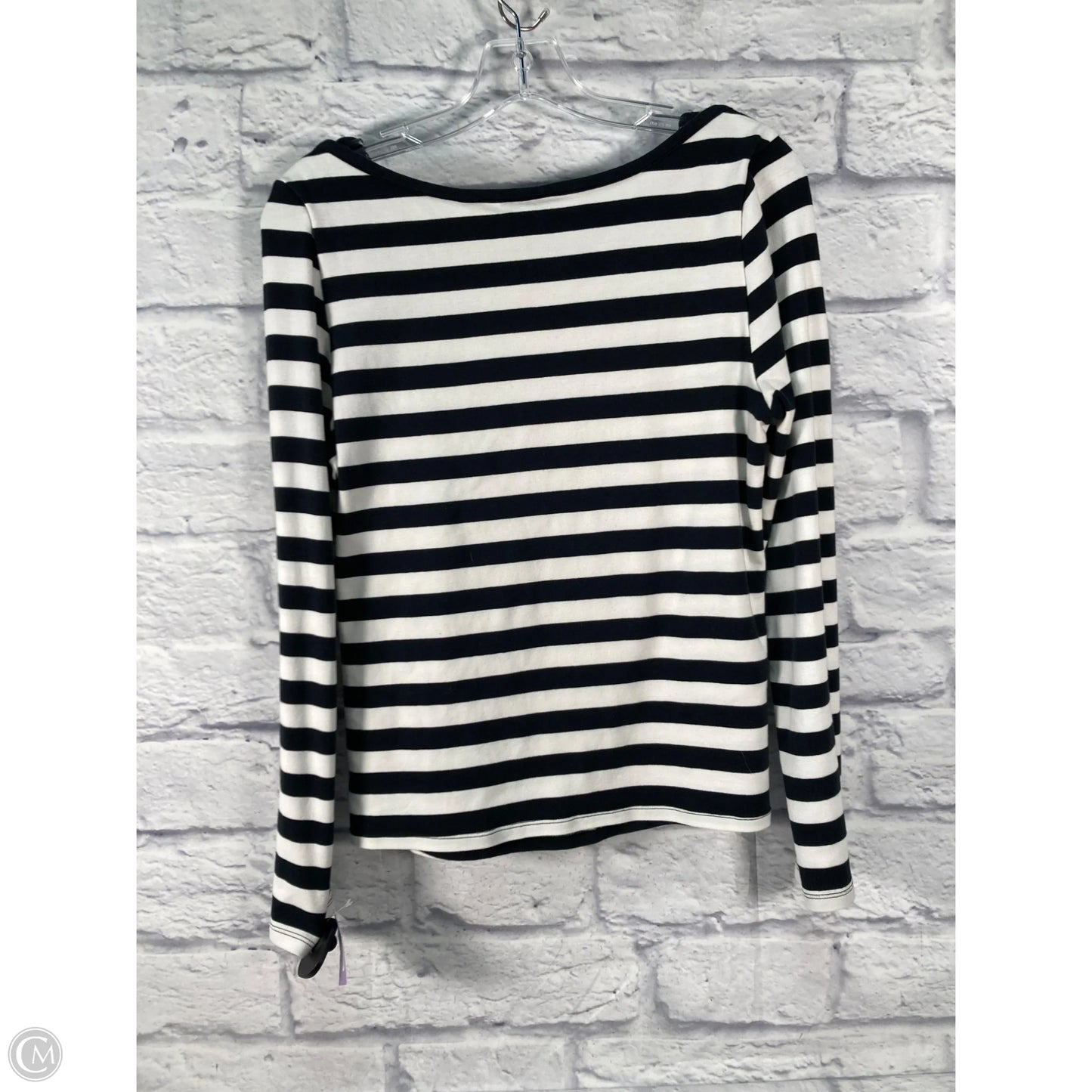 Top Long Sleeve By Maeve In Black & White, Size: L