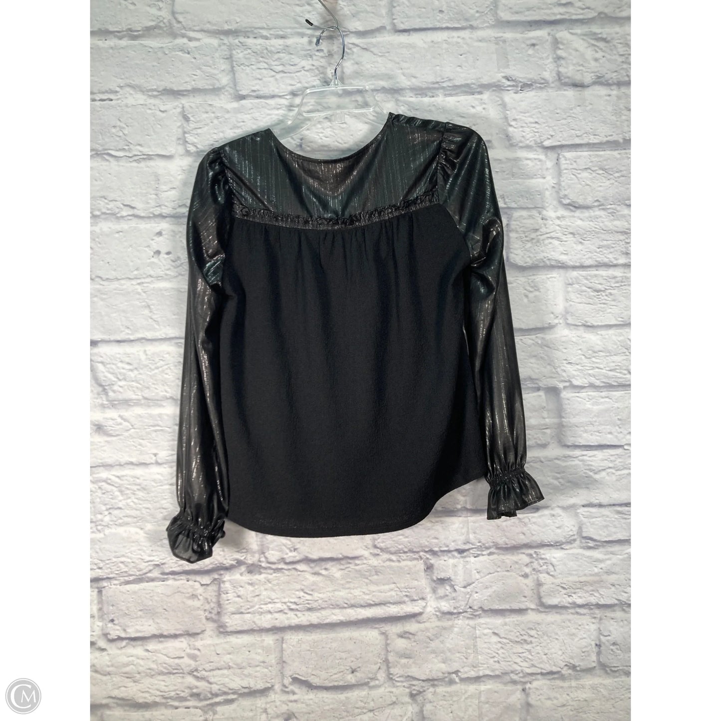 Blouse Long Sleeve By Current Air In Black, Size: S