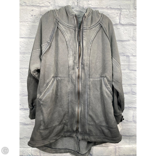 Sweatshirt Hoodie By Free People In Grey, Size: M