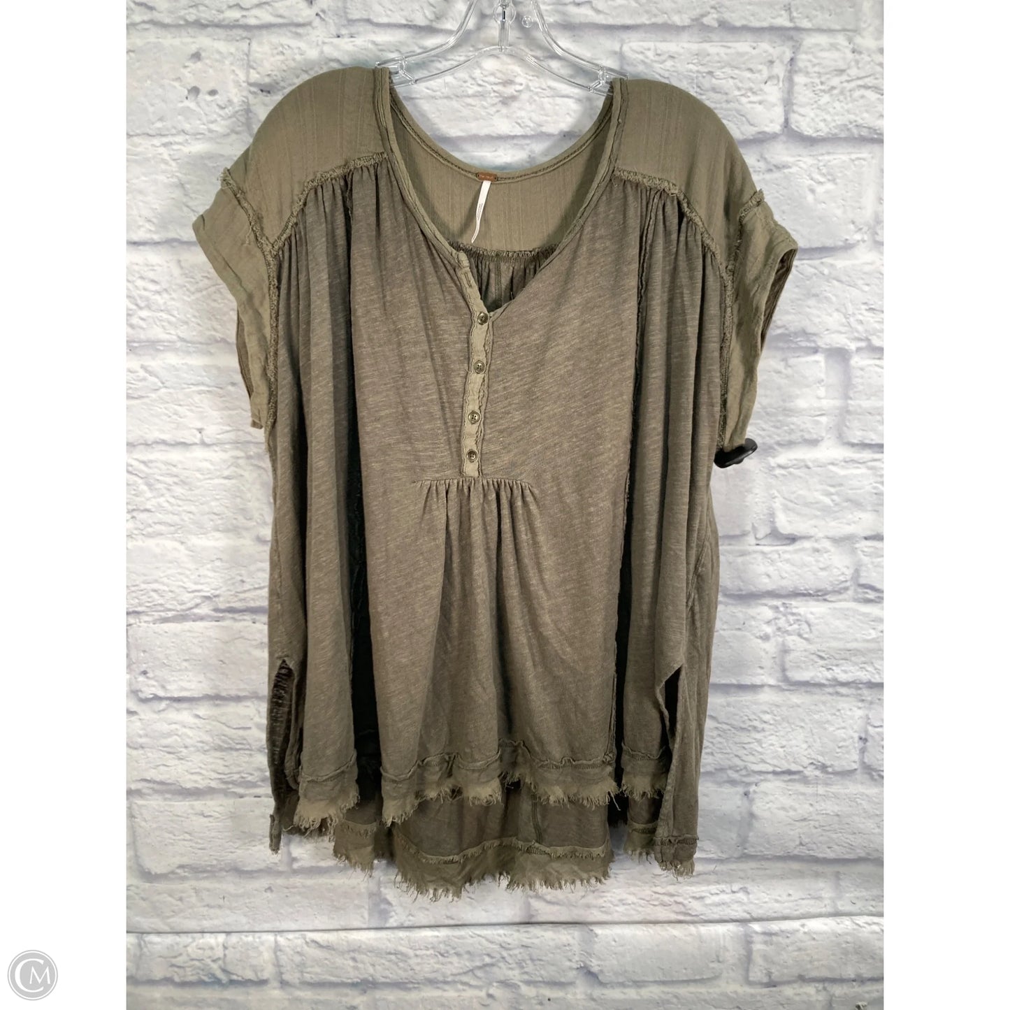 Top Short Sleeve By Free People In Green, Size: S