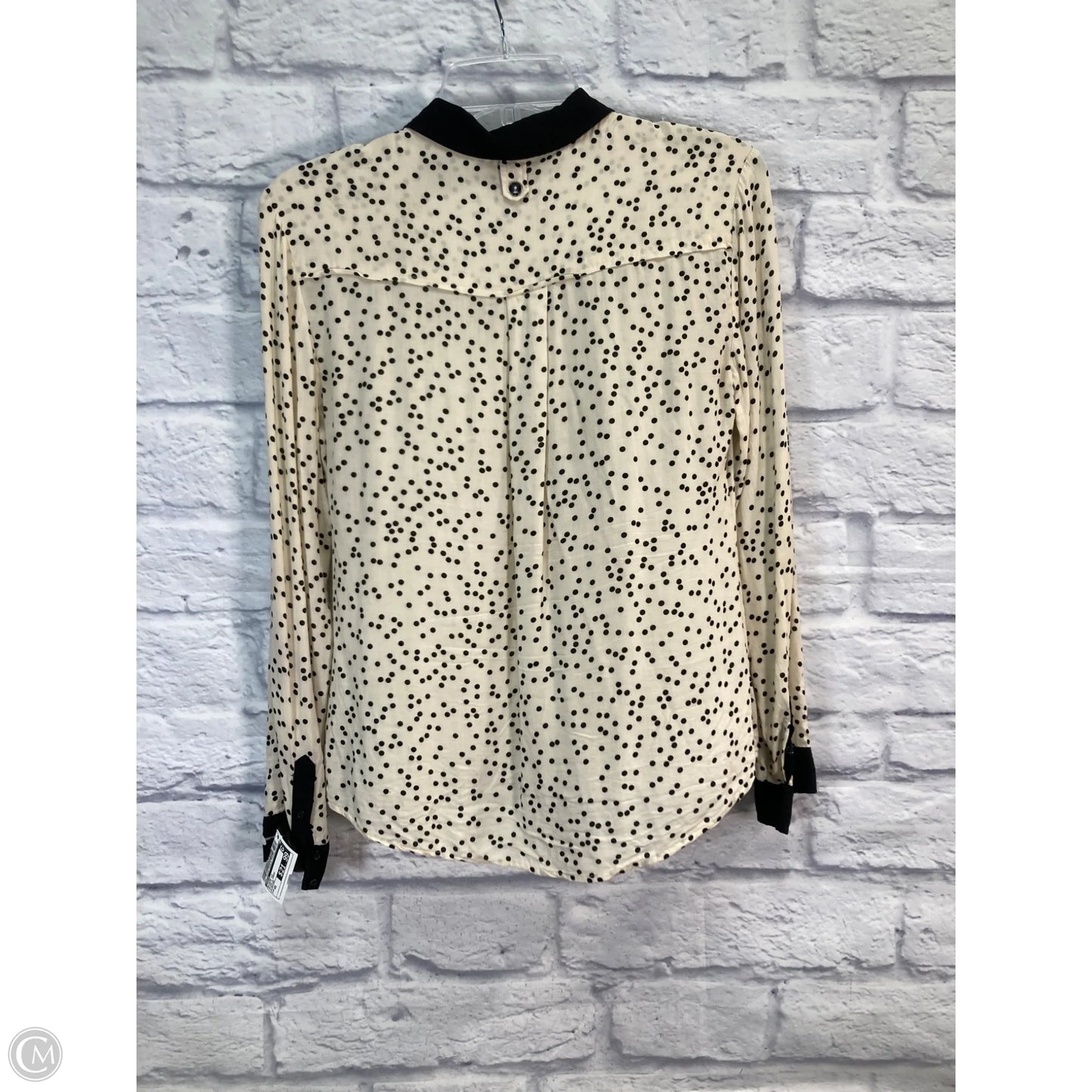 Blouse Long Sleeve By Maeve In Black & Cream, Size: Xs