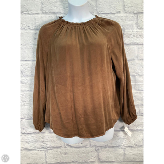 Top Long Sleeve By Cloth & Stone In Brown, Size: L