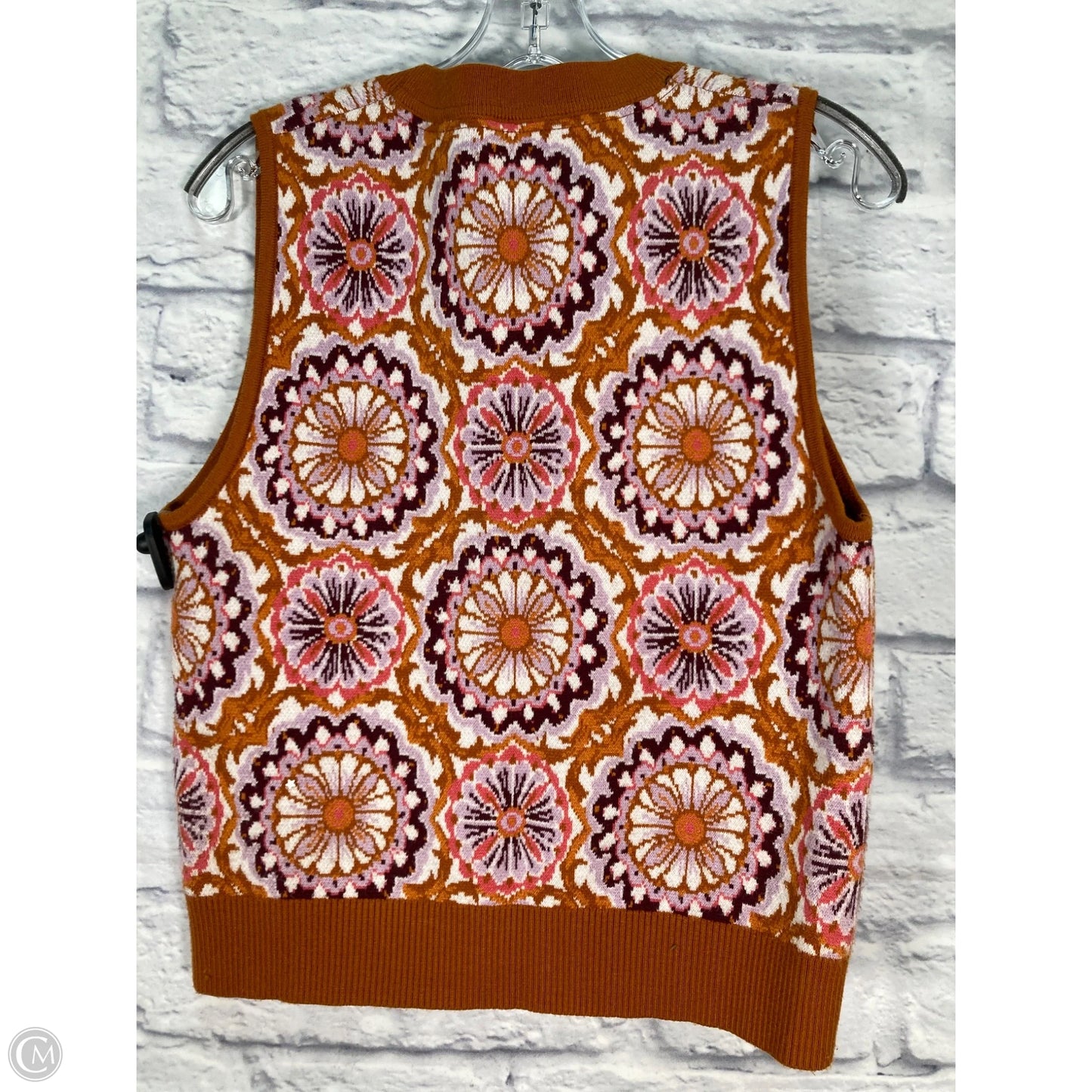 Vest Sweater By Maeve In Purple & Yellow, Size: M