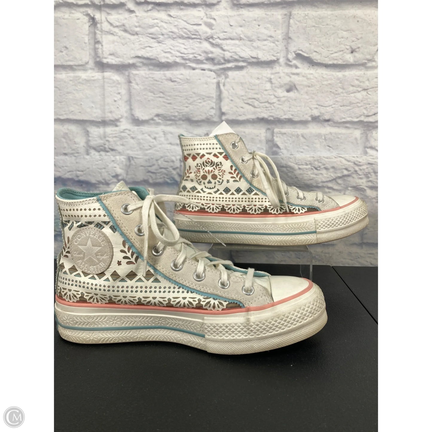 Shoes Sneakers Platform By Converse In Blue & Pink, Size: 8