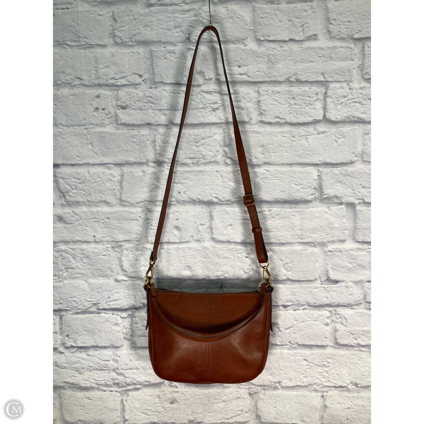 Crossbody Leather By Fossil, Size: Medium